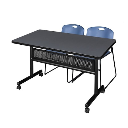 Kobe Rectangle FlipTop Table, 48" W, 29" H, Laminate Top, Gray MKFTM4830GY44BE